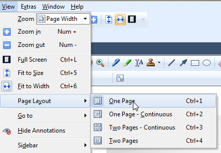 Setting Page Layout to One Page